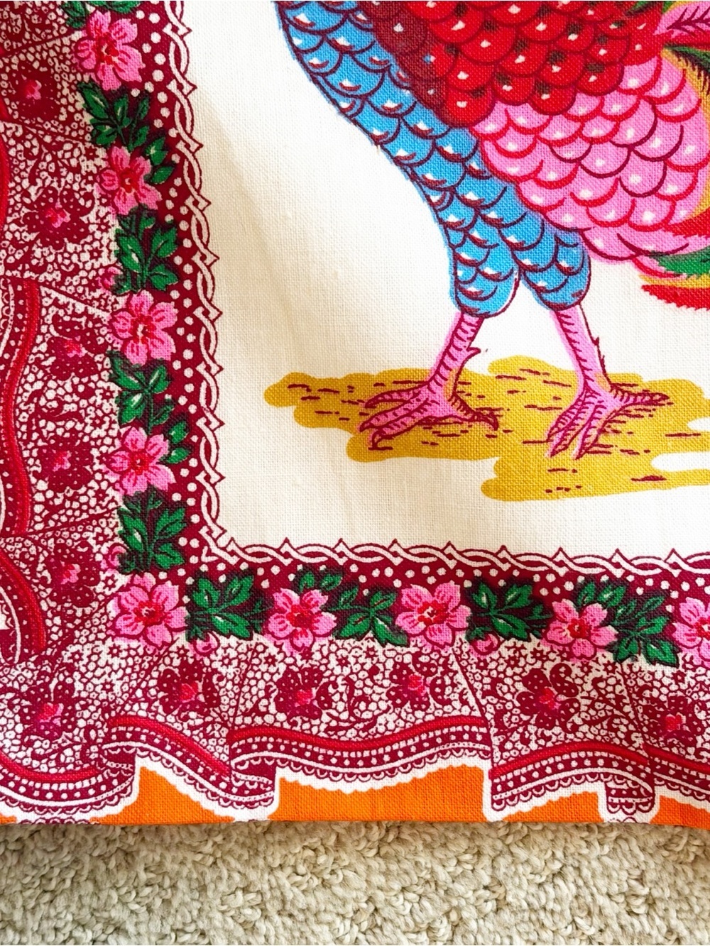 Handmade Portugal Rooster Bread Bag Galo Barcelos Bolsa de Pão Sturdy Drawstring - Picture 2 of 10